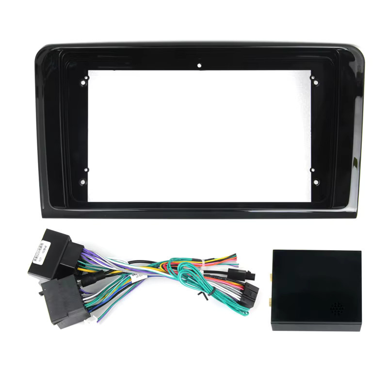 STRONGNAVI Fascia Adapter 9 Zoll für Mercedes Benz ML GL ML350 GL320 X164 (2005-2009) für Android Auto Radio Steuergerät Rahmen und Kabelbaum in Schwarz - Bild 2