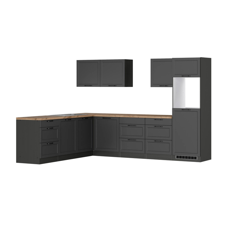 Held Winkelküche Kempten in Landhaus-Optik, Grau/Graphit, B: 300 cm, H: 200 cm, T: 60 cm - Bild 2