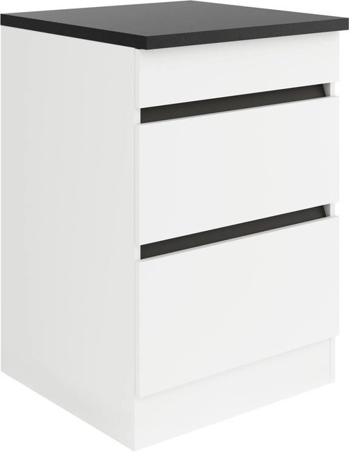 Optifit Küchen-Unterschrank für Kochfeld Luca932 Weiß Anthrazit B/T/H: 60 x 60 x 88 cm - Bild 1