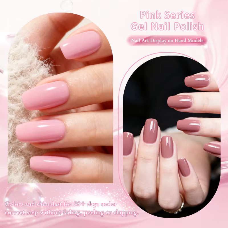 MEET ACROSS Gel Nagellack, Nude Pink, Glänzend - Bild 4