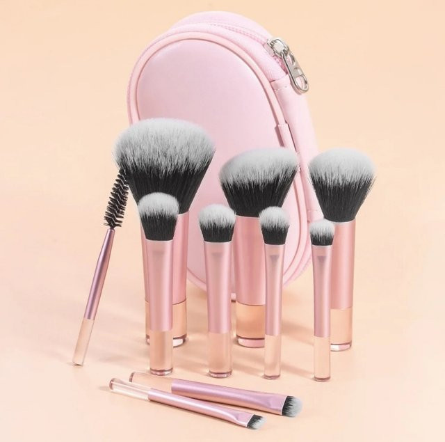 YLY Make-up-Pinsel-Set, 10-teilig, Mini-Reisegröße, Unisex - Bild 1