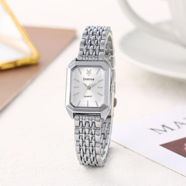 Armbanduhr Edelstahl, Eckig, Perle, Silber, Damen - Bild 1
