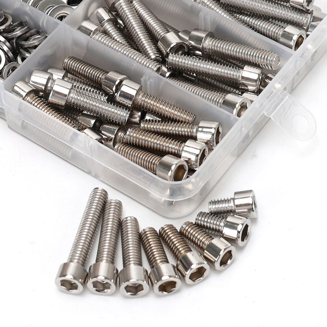 520-teiliges Edelstahl-Set mit Sechskantmuttern, Becherkopfschrauben und Unterlegscheiben in Silber - Bild 1