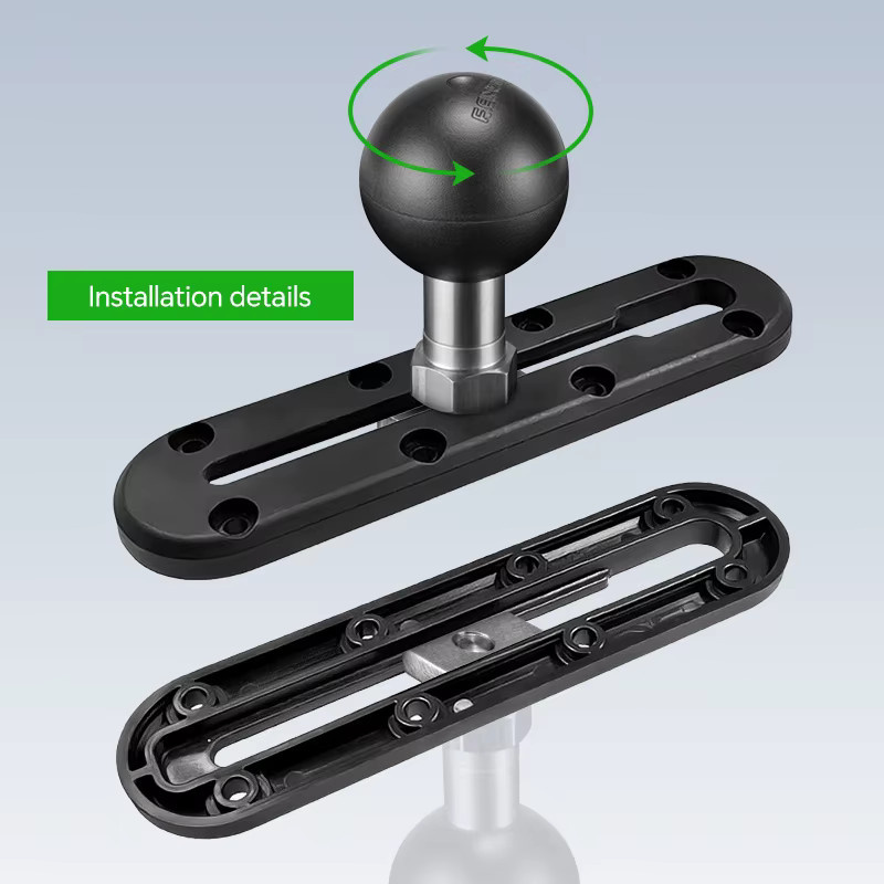 FANAUE Trackball-Halterung in Schwarz, kompatibel mit Handy- und Sportkamera-Halterungen, stabil und rutschfest, 25/20/17 mm - Bild 3