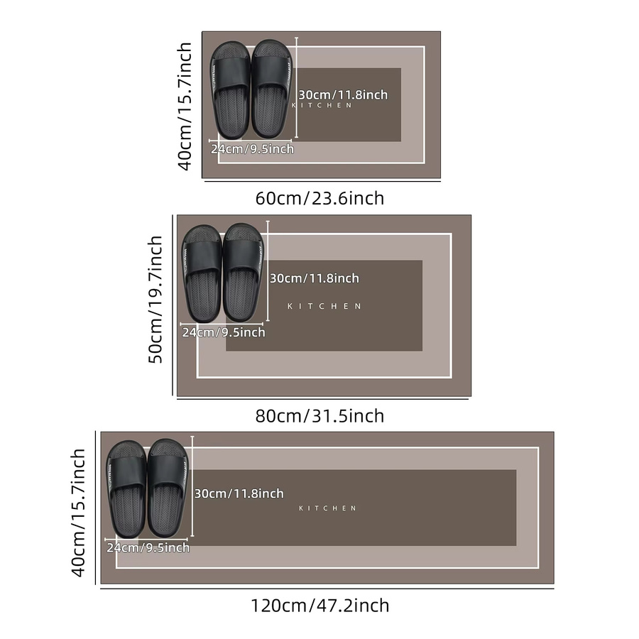Saugfähige Küchenmatte und rutschfeste Badezimmer Matte aus weichem Kieselgur mit geometrischem Streifenmuster von Jijihoo - Bild 2