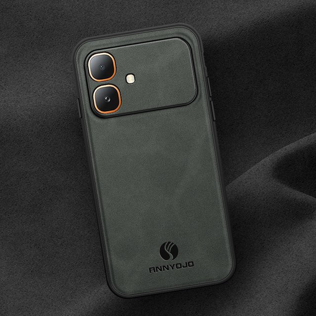 Stoßfeste Leder-Handyhülle mit Auto-Magnet-Funktion für Infinix Smart 20 und Note 60 Ultra in Grün - Bild 1