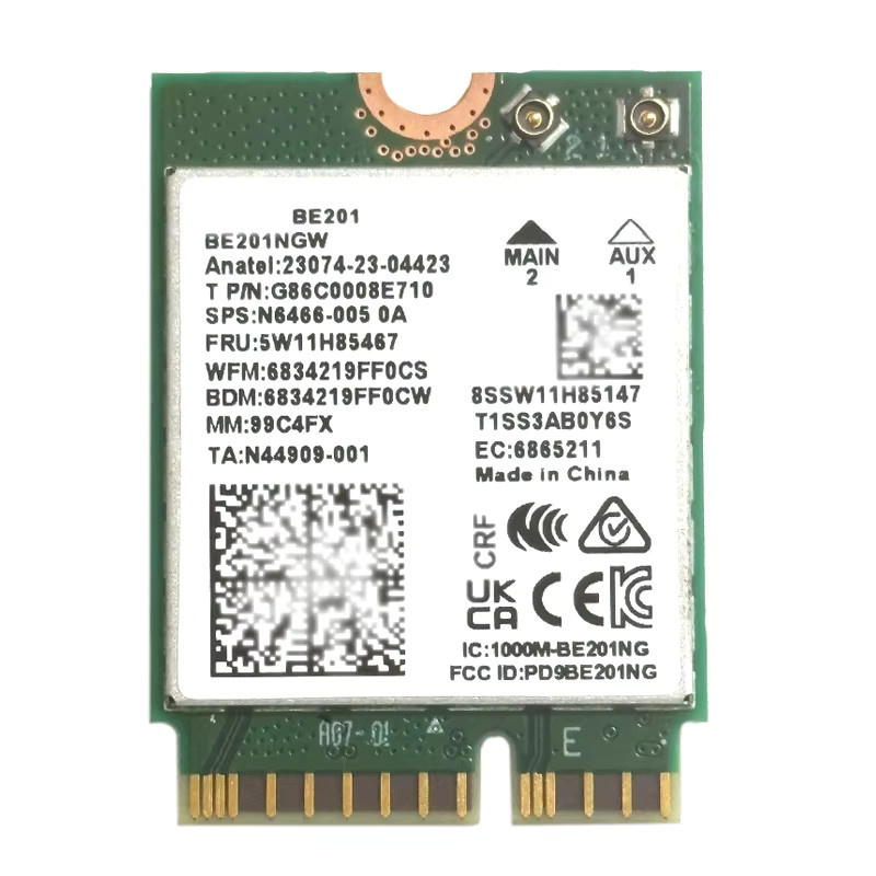 Tri-Band WIFI 7 Wireless-Karte BE201 M.2 CNVIO 3 mit Bluetooth 5.4 für Windows 10/11 64-Bit, 8774 Mbit/s - Bild 2