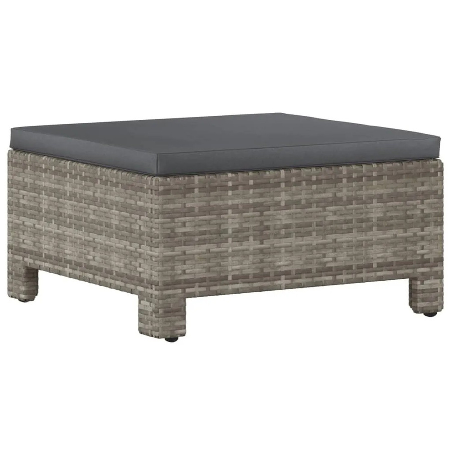 vidaXL Gartenhocker Cube aus Poly Rattan mit Kissen in Grau - Bild 2