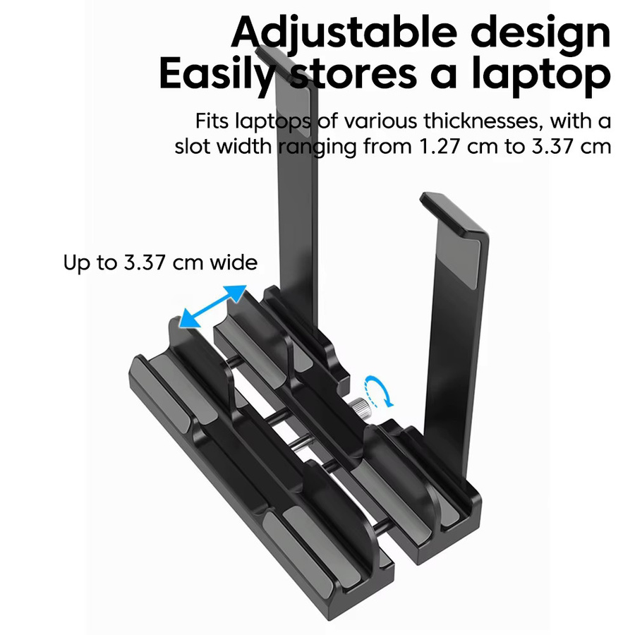 Verstellbarer und faltbarer Laptop-Ständer von elough als Notebook-Halter für MacBook, Tablet und Telefon in Schwarz oder Weiß - Bild 2