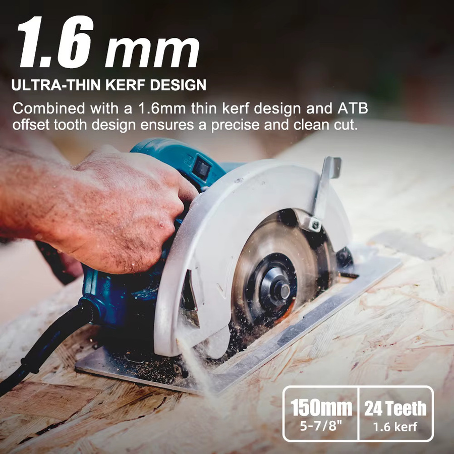 XCAN TCT Kreissägeblatt für Holzbearbeitung mit 150mm Durchmesser und 20mm Bohrung, erhältlich mit 16, 24 oder 30 Zähnen - Bild 4