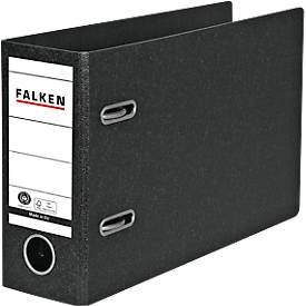 Falken Ordner DIN A5 quer aus Hartpappe in Schwarz mit einer Rückenbreite von 80 mm - Bild 1