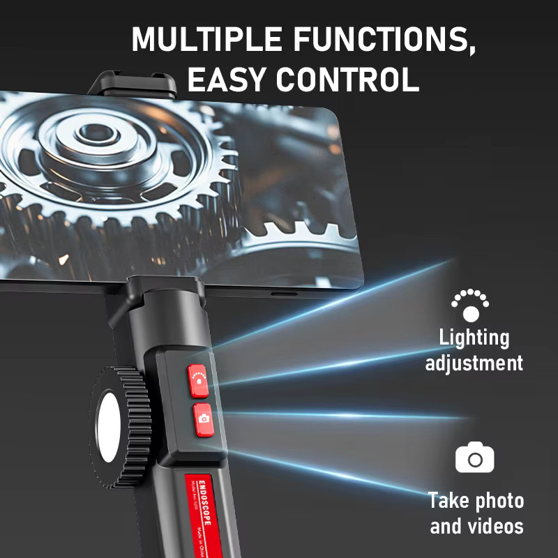 LAFOCH Industrielles Zweiwege-Gelenkendoskop mit 360 Grad Rotation, 6,2mm Endoskop-Inspektionskamera mit Licht für iOS und Android, Schwarz - Bild 2