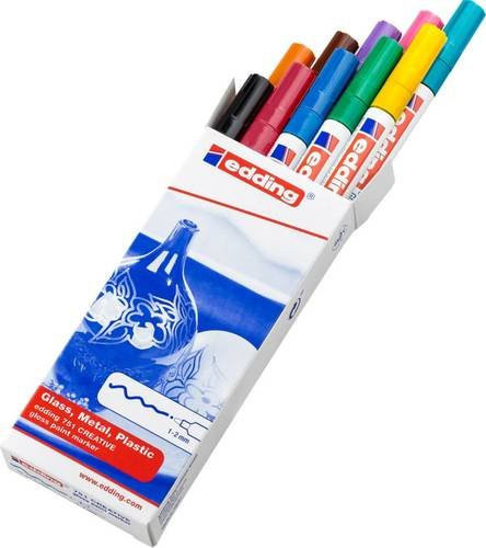 Edding 751 Glanzlack-Marker Set mit 10 Farben in Multicolor, Permanent Marker mit Bullet-Spitze - Bild 1