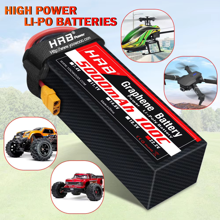 HRB 6S 5000mah Graphene Batterie, 22,2V 6S Lipo Batterie, mit XT90 Anschluss - Bild 4