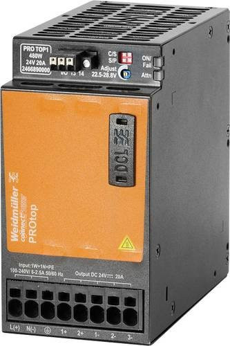 Weidmüller Schaltnetzgerät 24 V/DC 20 A 480 W Schwarz - Bild 1