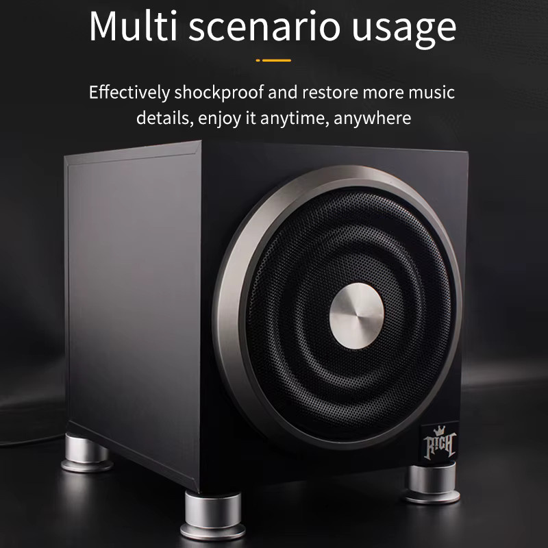 YYTCG Lautsprecher Standfüße aus Aluminiumlegierung in Silber, 4er-Set schockabsorbierende Spikes für Soundboxen - Bild 2