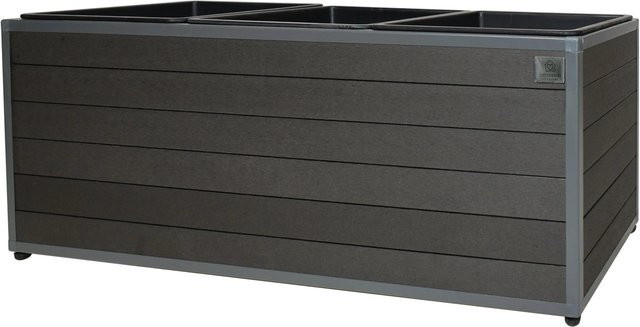 LAMORENDA Pflanzgefäß aus WPC mit Einsatz in Anthrazit, B/T/H: 79,5 x 27,5 x 30 cm - Bild 1