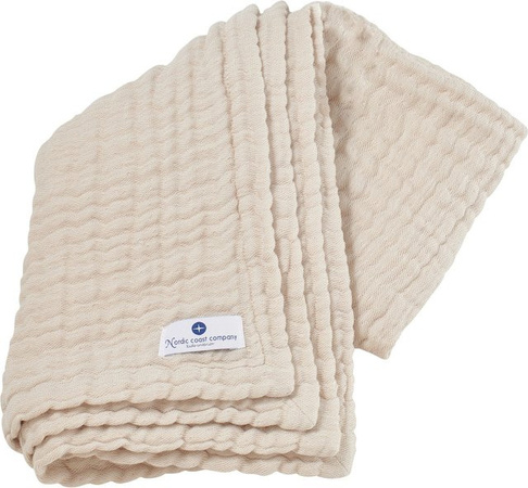 Babydecke aus Musselin von Nordic Coast Company in Beige, B/B: 75 x 75 cm