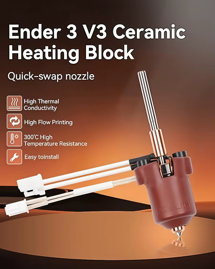 Creality Ender 3 V3 Plus Keramik-Heizblock-Set für Hochtemperatur- und Hochgeschwindigkeitsdruck mit 60W Schnellheizung - Bild 2