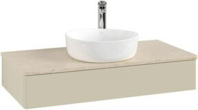 V&B Waschtischunterschrank Antao ohne Frontstruktur in Grau lackiert, B/T/H: 100 x 50 x 19 cm - Bild 1