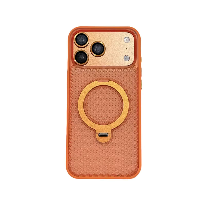 SUNWARD Metall Handyhülle mit 360 Grad Drehhalterung und Linsenschutz für iPhone 11 bis iPhone 17 Air, inklusive Wärmeableitung, Blau und Orange - Bild 2
