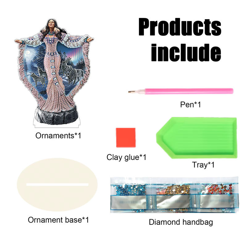 DIY Diamantmalerei Kit Wolf als Desktop-Dekoration in Sonderform für dein Home Office - Bild 3