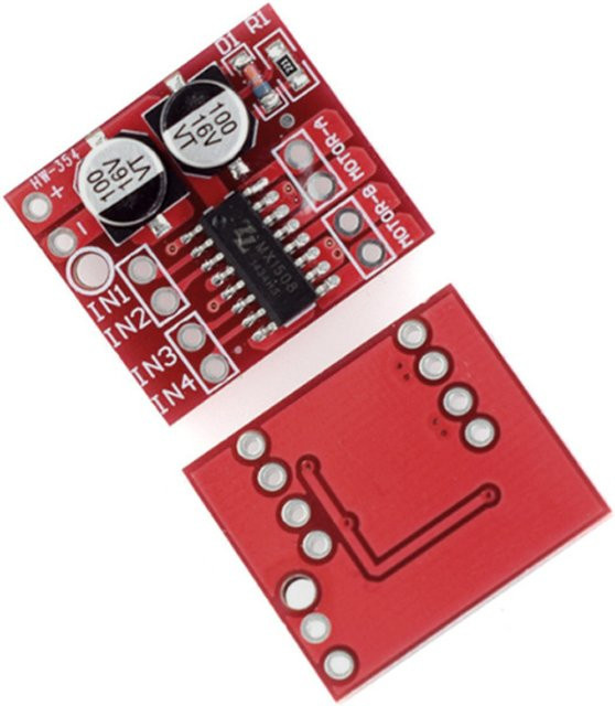 Mini L298N 2-Kanal-DC-Motortreibermodul mit Dual-H-Brücke für DC-Schrittmotoren in Rot, 1,5 A für Arduino Smart Car Robot - Bild 1