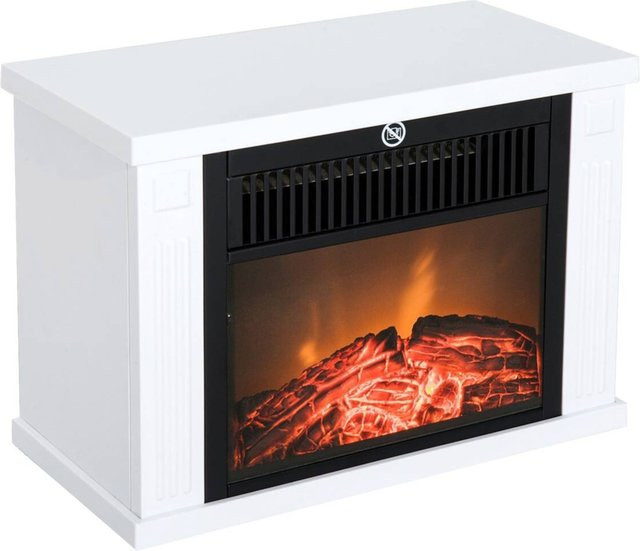 HOMCOM Elektrischer Kamin mit Flammeneffekt in Weiß, 1200 W, B/H/T: 34 x 25 x 17 cm - Bild 1
