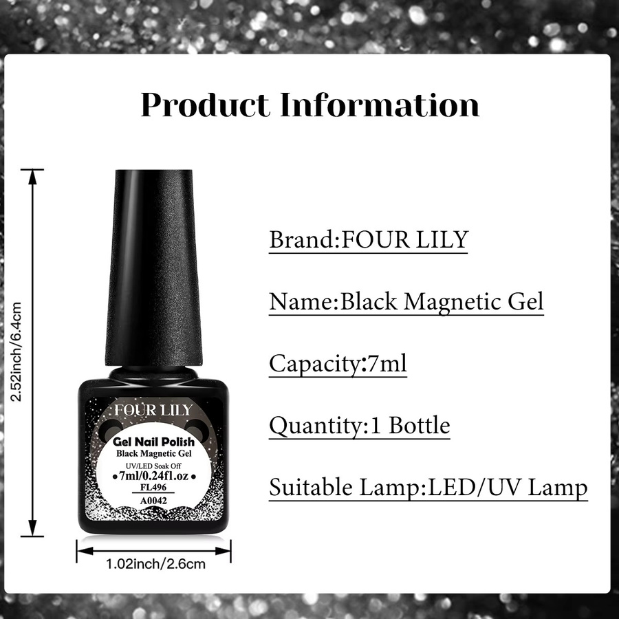 FOUR LILY Magnetgel, schwarzes Kristall-Katzen-Gel, 7 ml - Bild 6