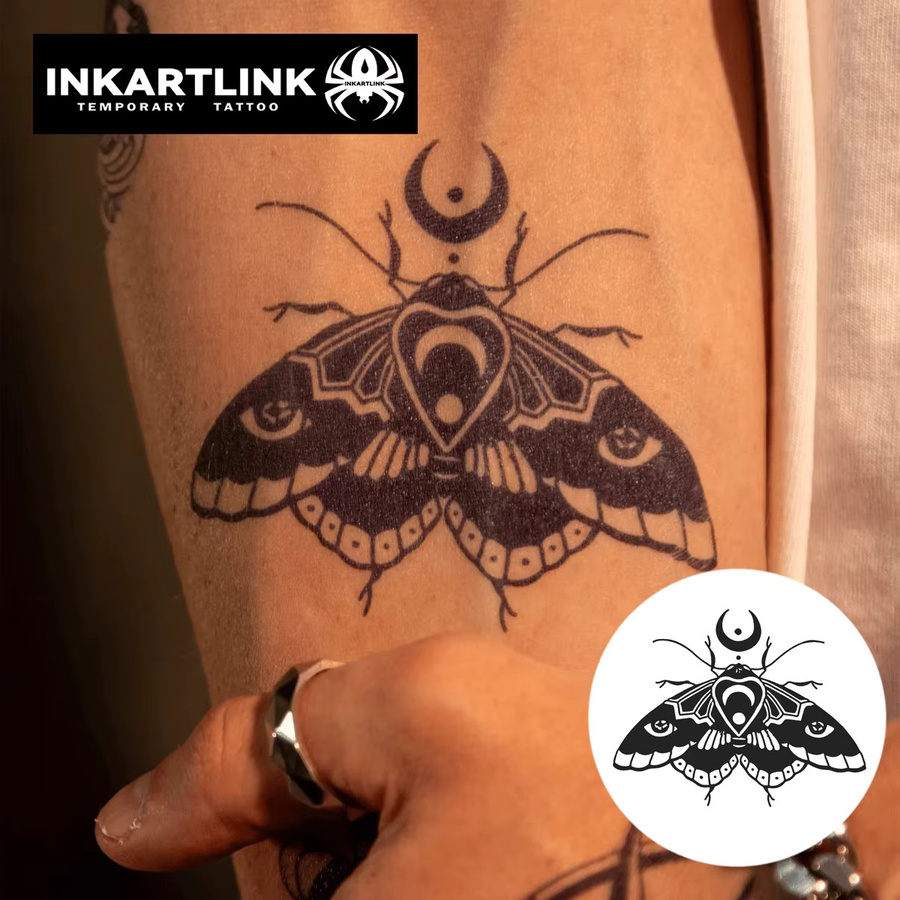 INKARTLINK Temporäres Motten-Tattoo, wasserfest, semi-permanent - Bild 2