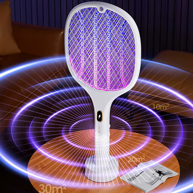 XMSJ Multifunktionaler 3-in-1 Insektenvernichter in Weiß, USB wiederaufladbare elektrische Mückenklatsche zur Schädlingsbekämpfung - Bild 4