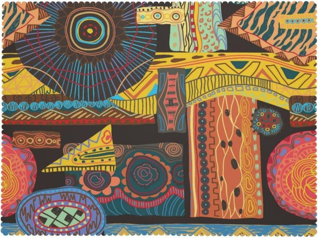 Afrikanische Tischdecke JMG Household Supplies in Bunt mit ethnischem Tribal-Muster und geometrischem Design, B/B: 140 x 200 cm - Bild 1