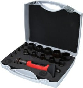 KS Tools Ring-Stanzeisen-Satz aus Stahl, 16-teilig, Schwarz - Bild 1
