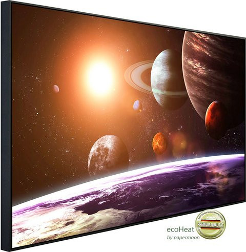 papermoon Infrarotheizung EcoHeat Universum mit Planeten in Bunt mit Matt-Effekt, App-Steuerung und Überhitzungsschutz - Bild 1