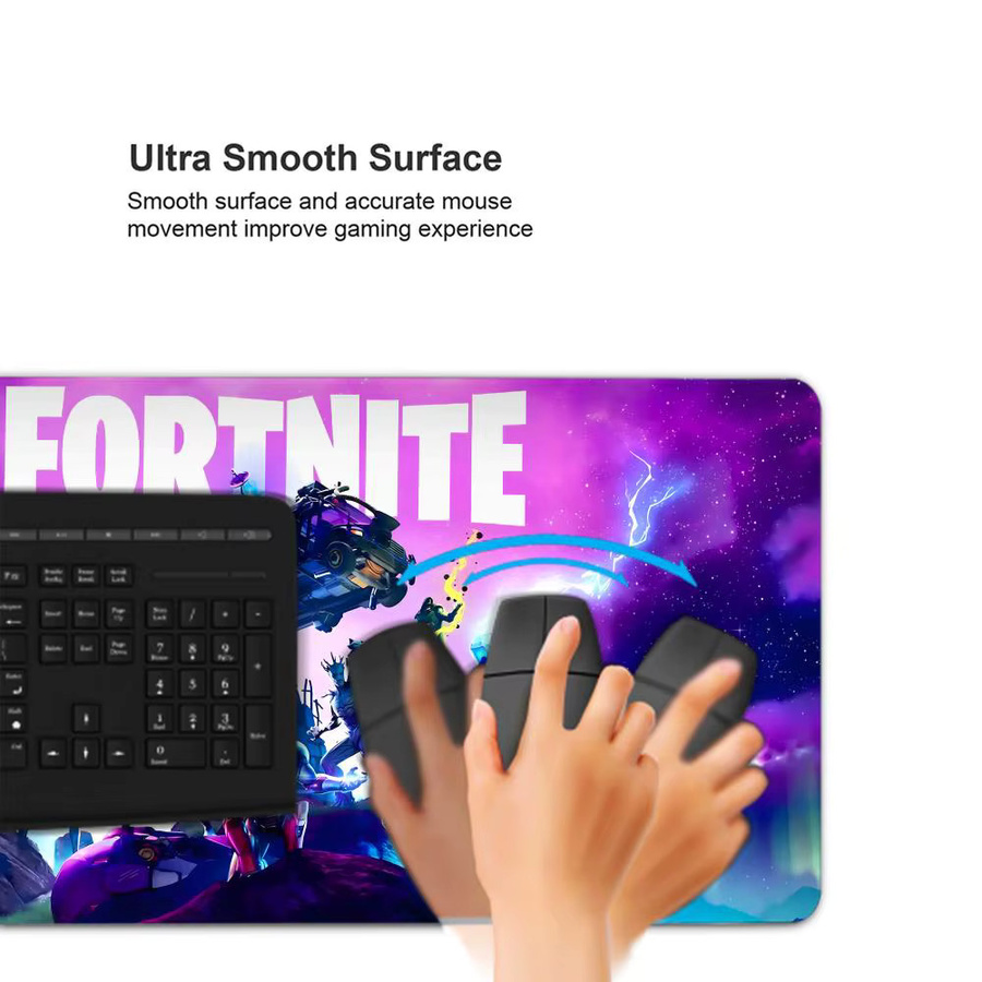 Große Schreibtischunterlage Potdemiel Gaming-Mauspad im Anime-Design, XXL Computer-Mauspad für Gamer und Büro, Schwarz/Mehrfarbig - Bild 4