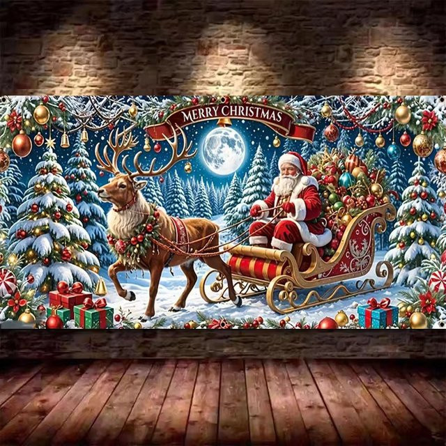 JKEKEYANG DIY Diamantmalerei Weihnachtsmann und Schneemann Mosaik Set, Mehrfarbig, B/H: 40 x 20 cm - Bild 1