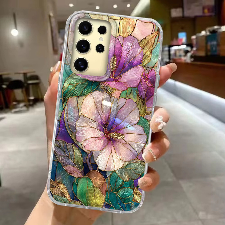 INS Luxus-Handyhülle mit Blumenmuster-Design für Samsung Galaxy S26 S25 S24 S23 S22 Plus S21 S20 FE Ultra in Multicolour - Bild 1
