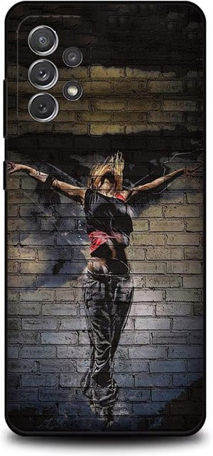 Street Art Banksy Graffiti Handyhülle für Samsung Galaxy S24 Ultra, S23, S22, S21, S20 Serie und weitere Modelle, Farbe: Schwarz/Multicolor - Bild 1