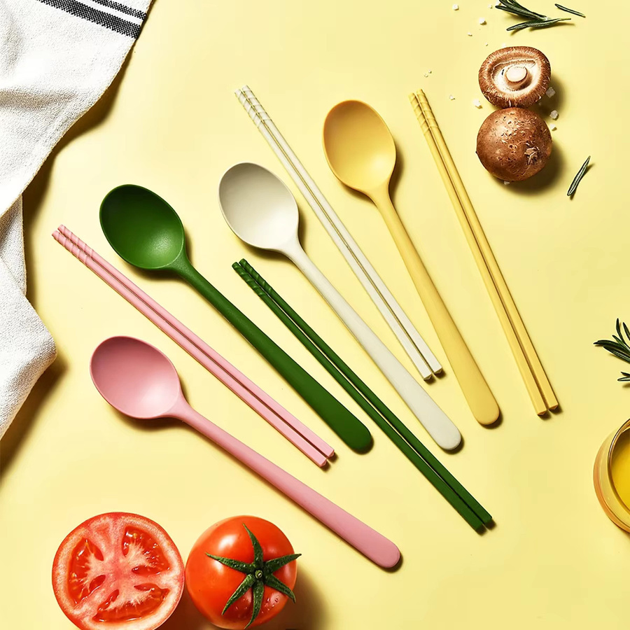 Zoseil Silikon Besteckset mit rutschfestem Griff, Mehrfarbig, Löffel und Stäbchen Set - Bild 2