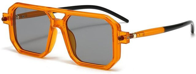 Sonnenbrille Unisex, Hexagonal, Vollrand, Kunststoff, Pink, Orange - Bild 1