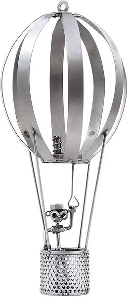 Schraubenmännchen Ballonfahrer von Hinz & Kunst aus Metall in Silber als Tischdekoration - Bild 1