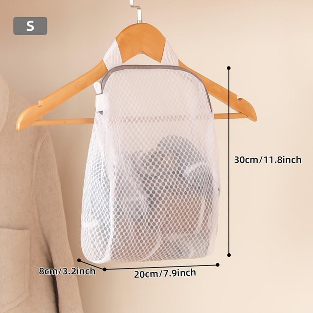 LChome Wabennetz-Wäschebeutel mit Reißverschluss in Weiß für Feinwäsche, Socken und Unterwäsche, B: 30,0 cm, T: 20,0 cm - Bild 1