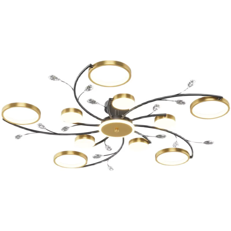 IRALAN K9 Kristall-Kronleuchter in Gold/Messing, moderner Ring-Deckenleuchter mit Fernbedienung für Wohnzimmer und Esszimmer - Bild 3