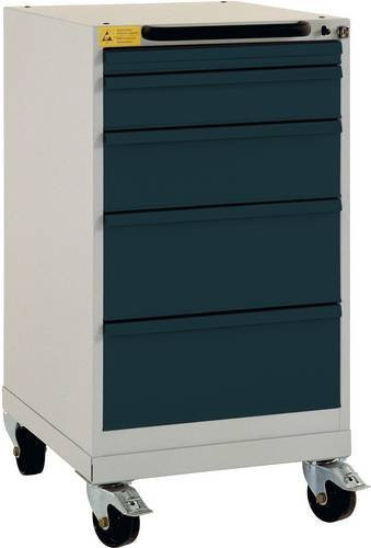 Manuflex BASETEC ESD-Schubfachschrank mobil, anthrazit RAL 7016, 5 Schubfächer, Nutzhöhe: 70 cm - Bild 1