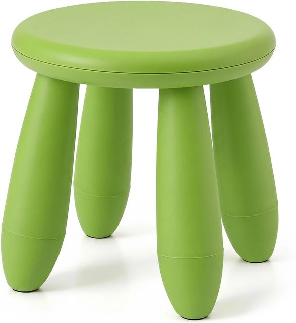 Relaxdays Kindersitzhocker aus Kunststoff in Grün, kippsicher und formstabil, Durchmesser: 28 cm, Höhe: 26 cm - Bild 1