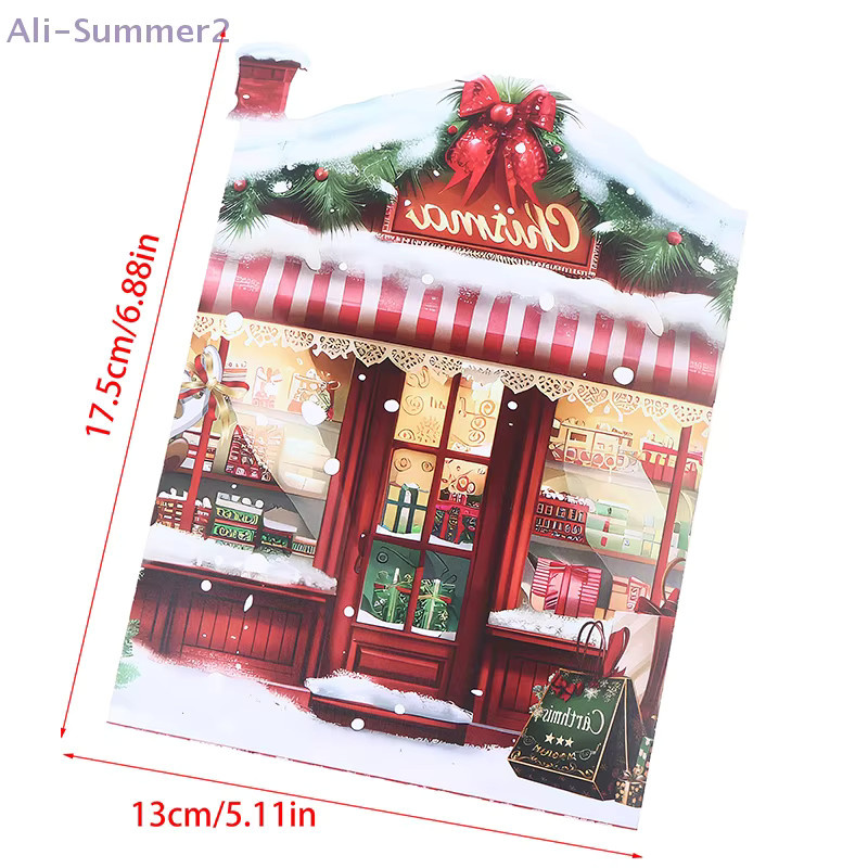 3D-Weihnachtskarte mit Winterhaus und Weihnachtsmann Design in Mehrfarbig - Bild 3