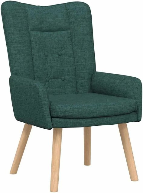 vidaXL Relaxsessel Dunkelgrün mit Stoffbezug und Metallrahmen B: 63 cm, T: 67 cm, H: 94 cm - Bild 1