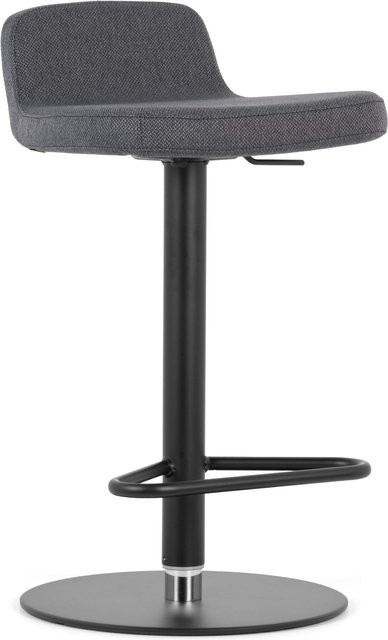 Calligaris Barhocker CB/2331 RILEY in Schwarz und Grau mit Stoffbezug und 360 Grad Drehsitz, H x B x T: 110 x 44 x 54 cm - Bild 1