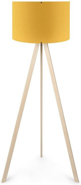 Opviq Stehlampe in Beige mit Stoffschirm und E27 Fassung, B/T/H: 38 x 38 x 140 cm - Bild 1