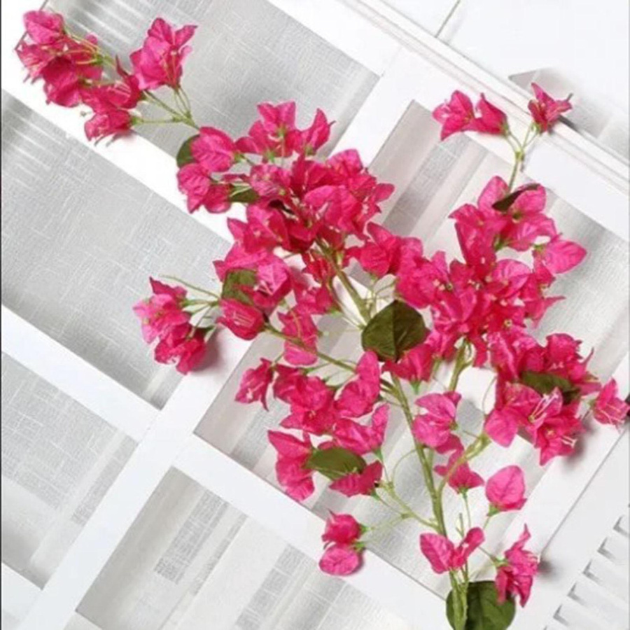 Künstliche Bougainvillea Zweige von mfySpace in Pink und Grün aus Kunstseide mit Eisendraht-Stielen, Höhe: 120 cm - Bild 2